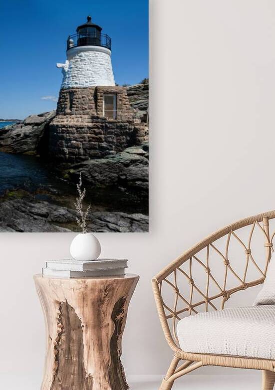 Castle Hill Light Stone Tower Built on Rocky Shore in Newport Rhode Island by Allan Wood