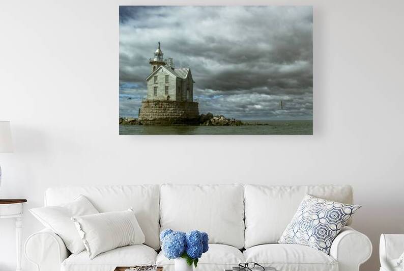 Haunted Middleground Stratford Shoal Lighthouse Made of Stone in Connecticut by Allan Wood