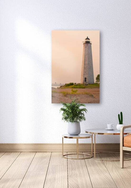 Relaxing at Dusk at File Mile Point Lighthouse in Connecticut by Allan Wood