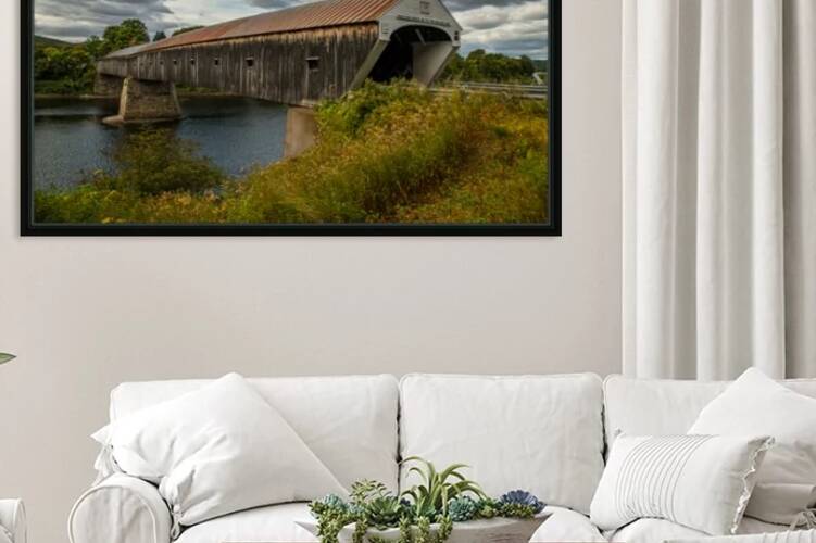 Longest Covered Bridge in America is Cornish-Windsor Bridge Connecting New Hampshire and Vermont by Allan Wood