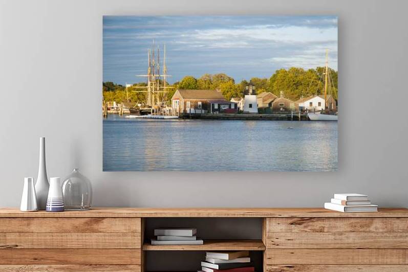 Mystic Seaport Village Across the River in Connecticut by Allan Wood