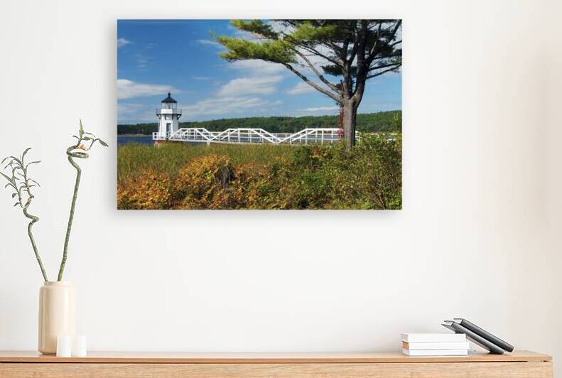 Doubling Point Lighthouse on Kennebec River in Autumn in Maine by Allan Wood