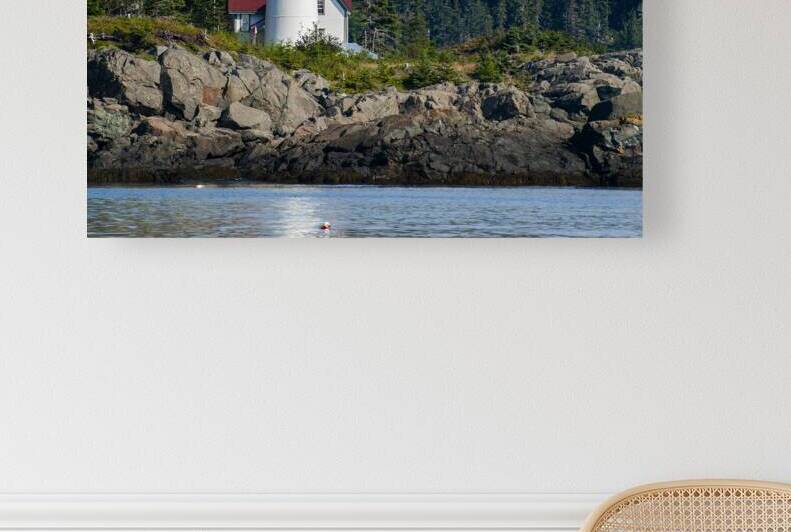 Little River Light Surrounded by Evergreen Trees in Northern Maine by Allan Wood