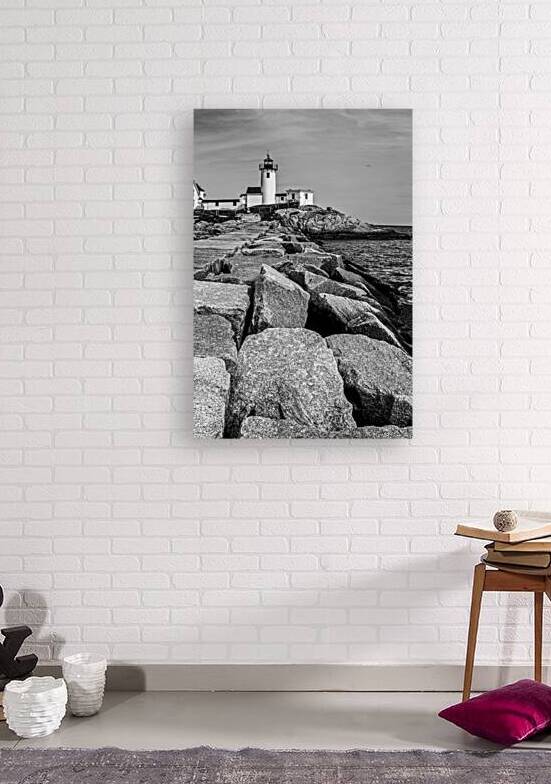 Breakwater in Front of Eastern Point Light in Gloucester Massachusetts -B&W by Allan Wood