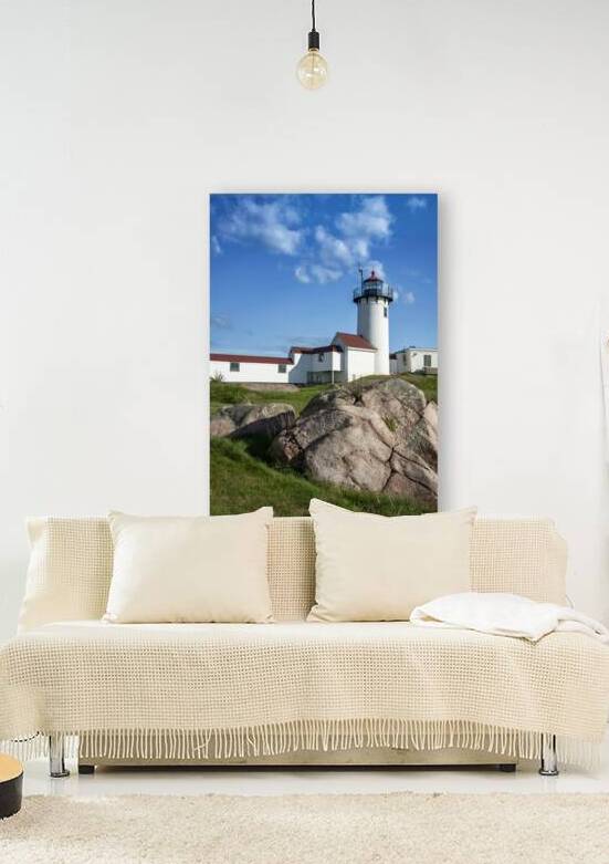 Boulder Shaped Like Wave in Front of Eastern Point Lighthouse in Massachusetts by Allan Wood