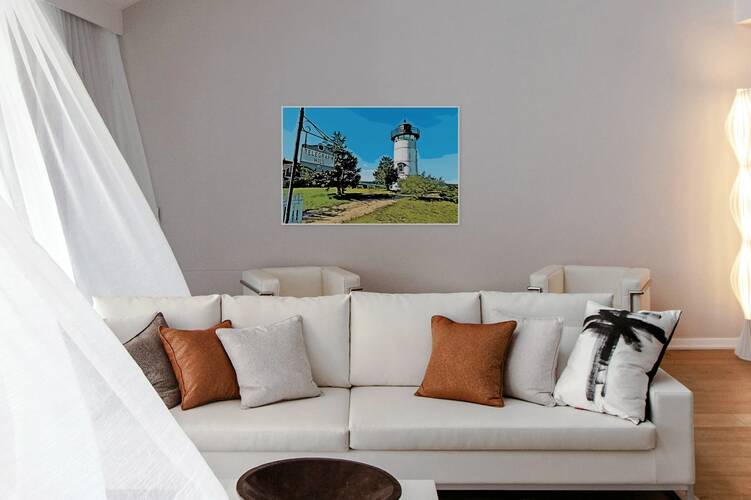 East Chop Lighthouse on Marthas Vineyard in Massachusetts - Illus. by Allan Wood