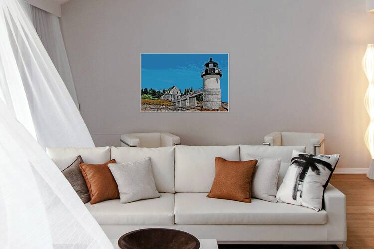 Marshall Point Light with Keepers Museum in Midcoast Maine - Illus. by Allan Wood