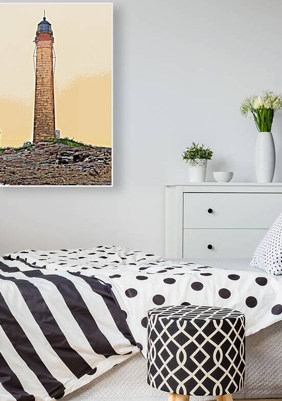 Petit Manan Lighthouse Tower is the Tallest Beacon in Maine - Illus. by Allan Wood