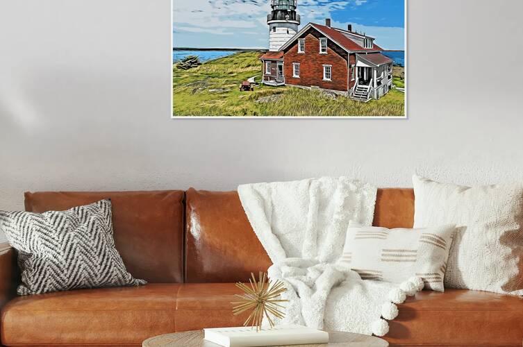 Seguin Island Lighthouse is the Highest Beacon in Maine - Illus. by Allan Wood