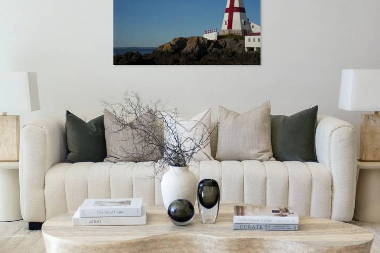 Distinctive Red Cross of Head Harbor Lighthouse in Canada by Allan Wood