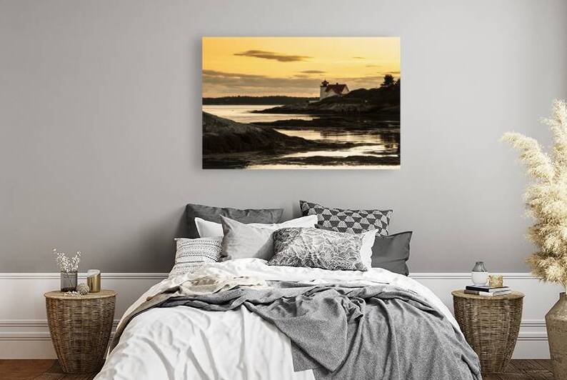Sunset by Hendricks Head Lighthouse in Boothbay region of Maine by Allan Wood