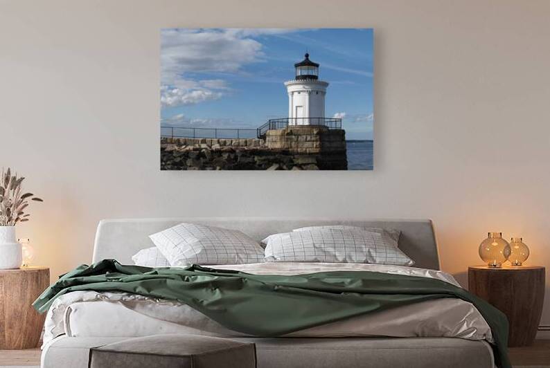 Portland Breakwater Lighthouse at End of Stone Breakwater in Maine by Allan Wood