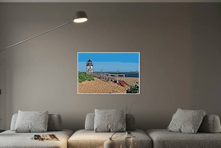 Brant Point Light Overlooking Nantucket Harbor in Massachusetts -Illus. by Allan Wood