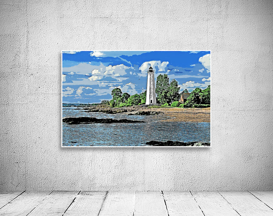 Five Mile Point Lighthouse in Connecticut - Illus. Wall Preview