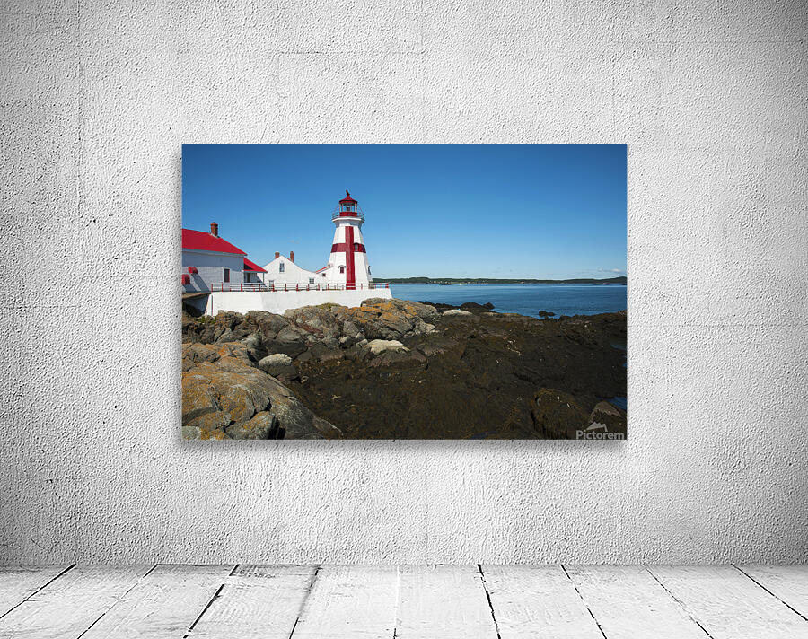 Head Harbor Lighthouse Overlooking Bay of Fundy in Canada  - Illus. Wall Preview