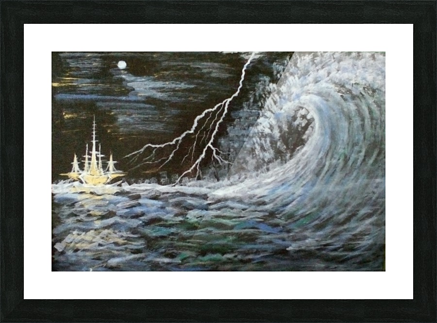 thunder waves Picture Frame print