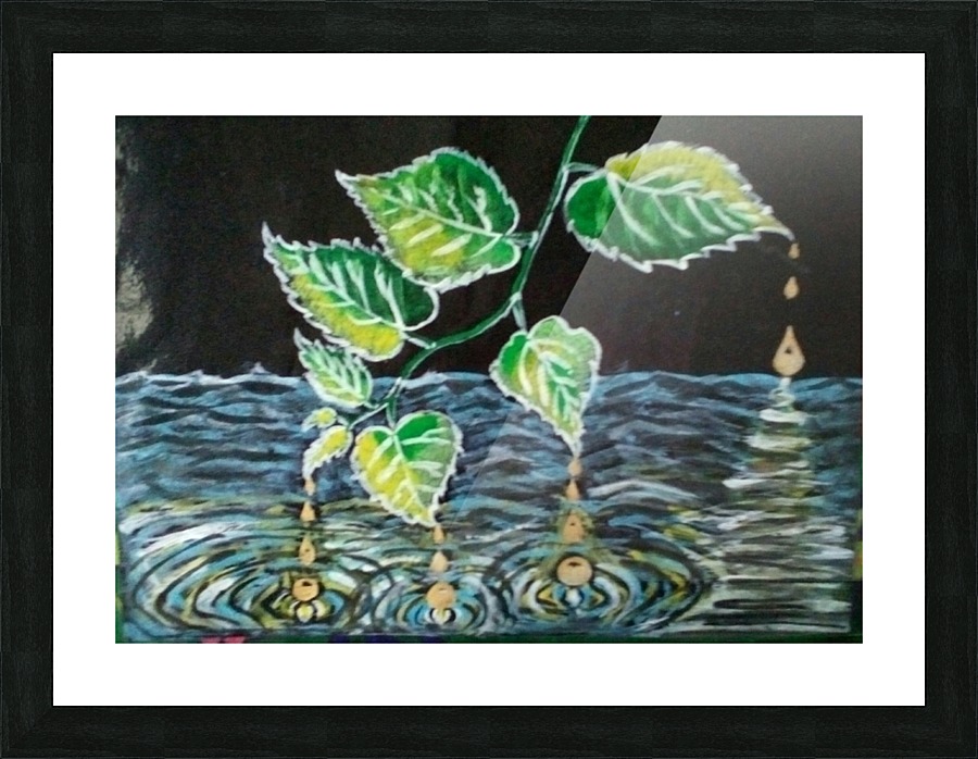 golden leaf Picture Frame print