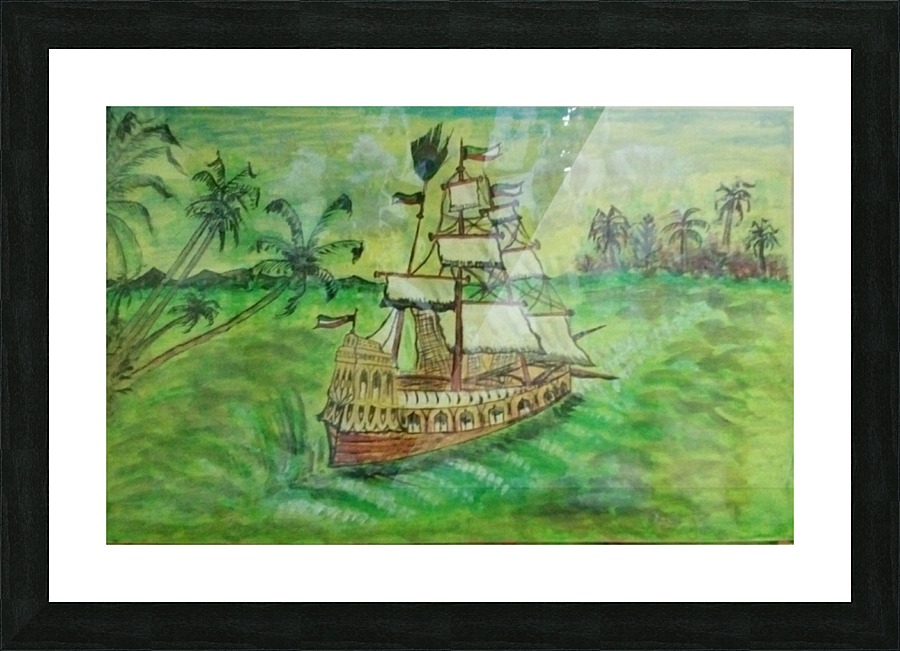 colored ship Picture Frame print