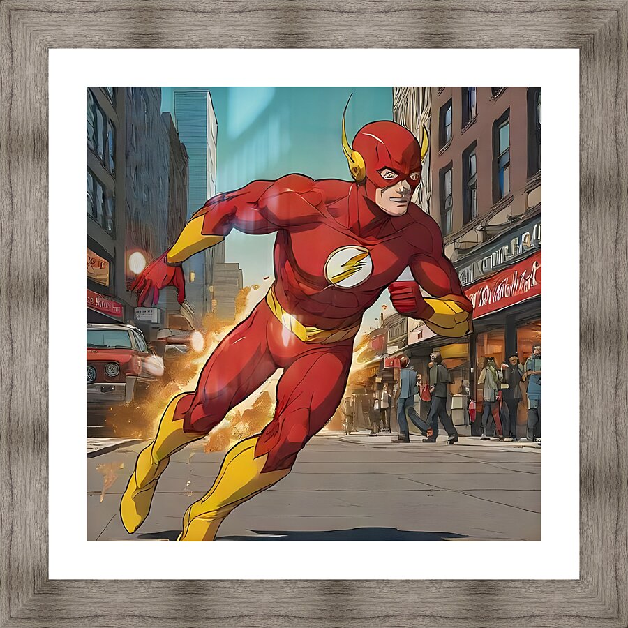Flash Comic Illustration. Picture Frame Printing