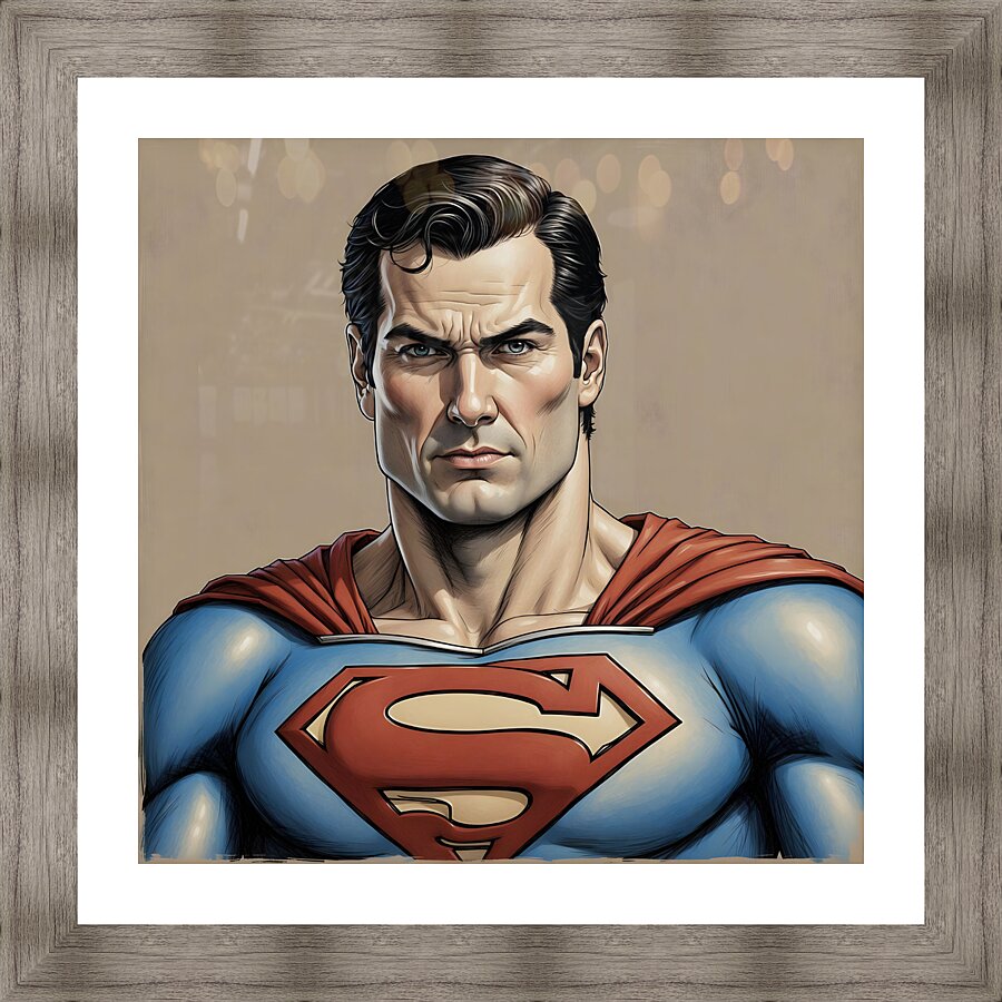 Superman Portrait Picture Frame Printing