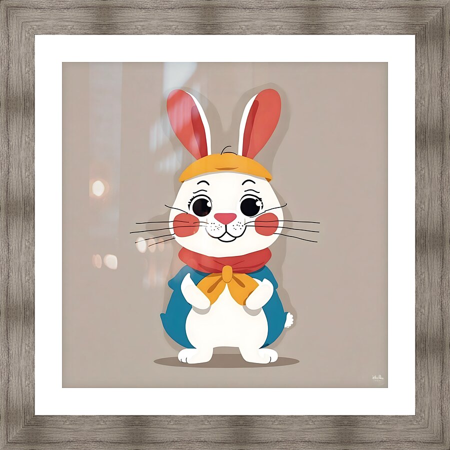 Bunny at the Studio. New Twist Art Picture Frame Printing