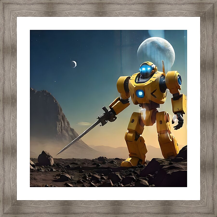 yellow robot Picture Frame Printing