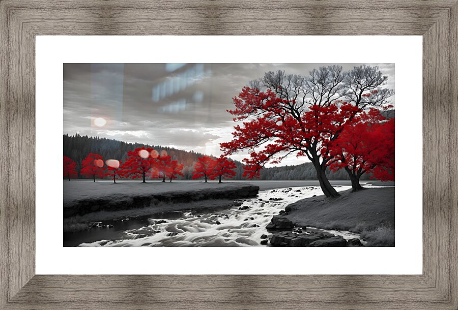 red tree Picture Frame Printing