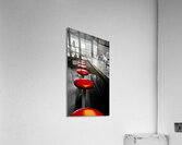 12x24 Blue Bird Stools Acrylic Print