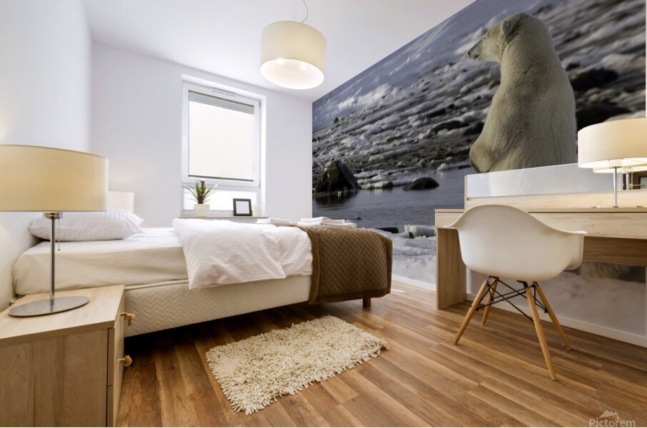 Polar Bear Mother Standing Mural print