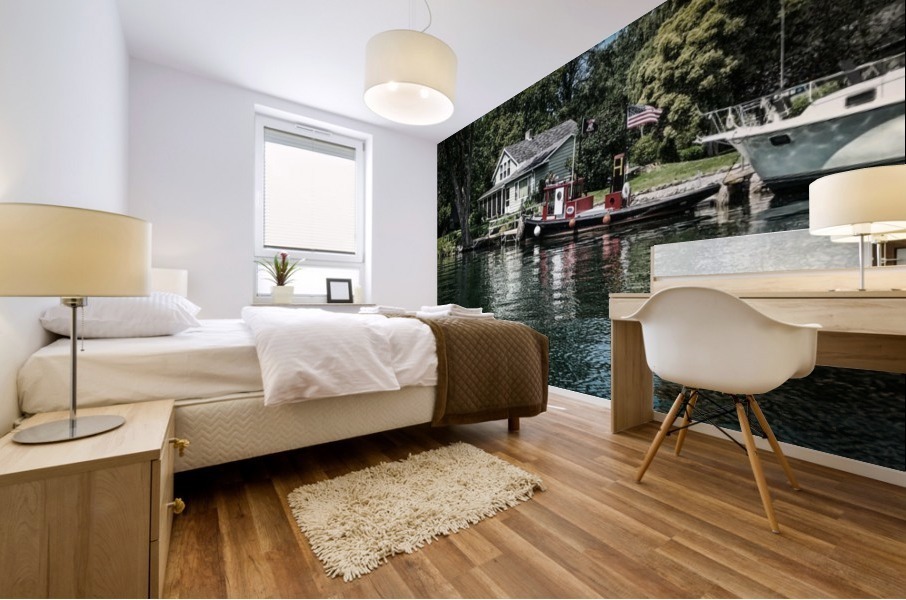 On the River Mural print