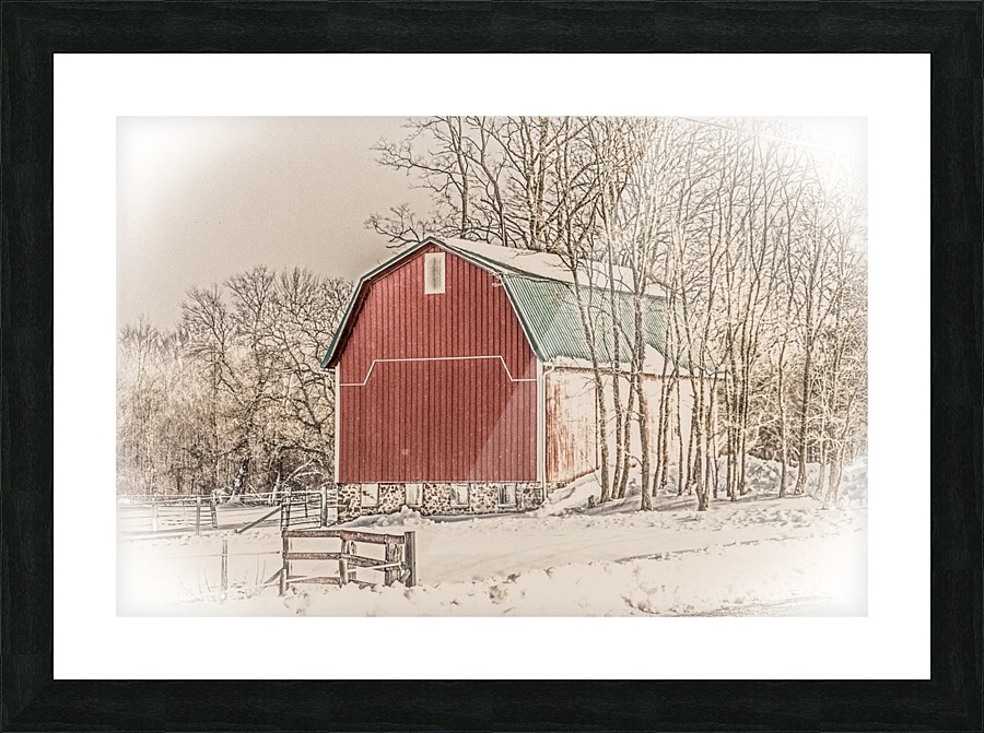 Winter Barn Picture Frame print