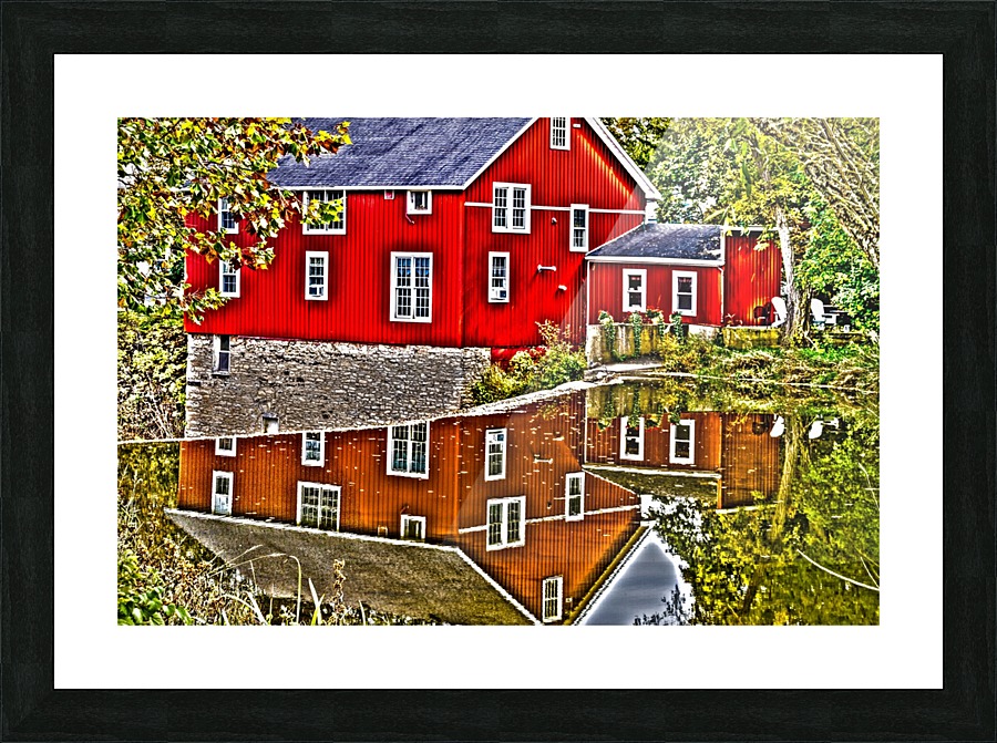 Dam Reflection Picture Frame print