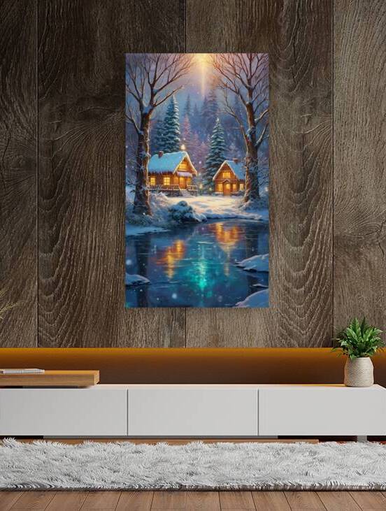 Enchanted Winter Retreat: Cozy Cabin in a Snowy Wonderland by GOGO ART