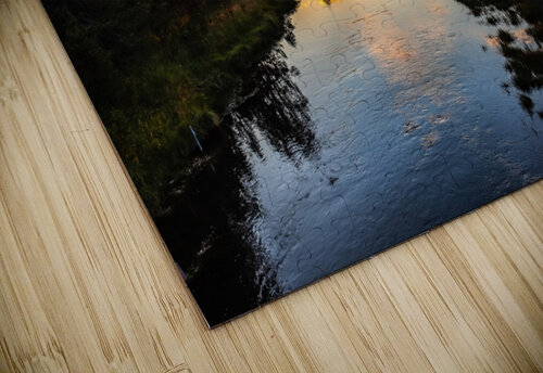 Sunset at Madison River in Yellowstone. AlexDahovPhoto puzzle