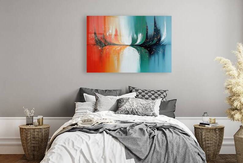 Reflections of Harmony I Modern Wall Art I Abstract Floral Minimalist Prints I Premium Canvas Acrylic Framed Metal Art for Home & Office Decor by PRESTIGE ABSTRACTS