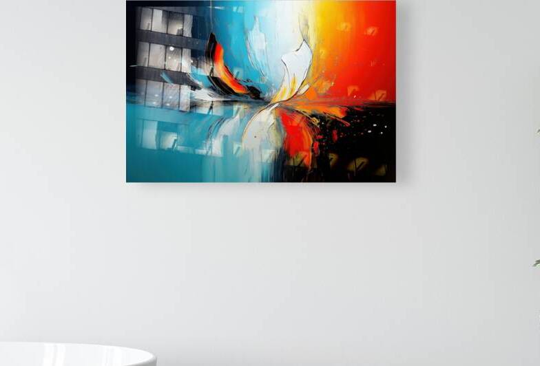 Celestial Bloom I Modern Wall Art I Abstract Floral Minimalist Prints I Premium Canvas Acrylic Framed Metal Art for Home & Office Decor by PRESTIGE ABSTRACTS