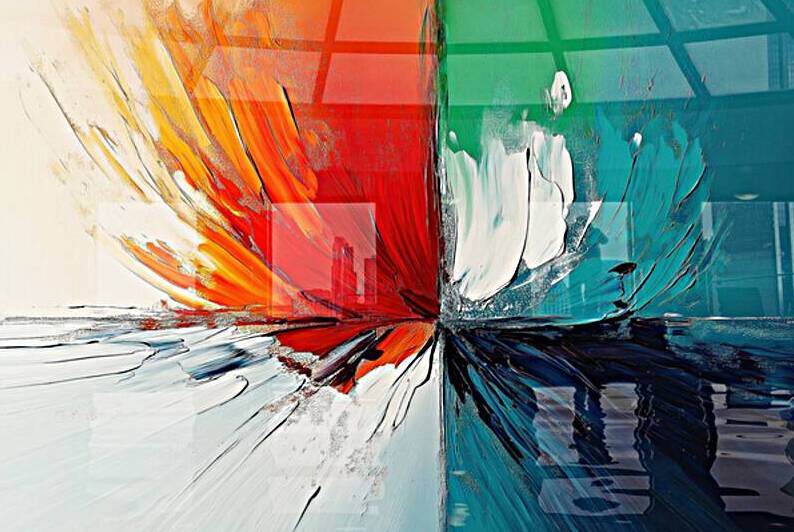 Fragmented Flow I Modern Wall Art I Abstract Floral Minimalist Prints I Premium Canvas Acrylic Framed Metal Art for Home & Office Decor by PRESTIGE ABSTRACTS