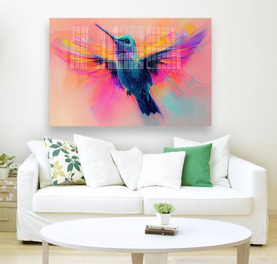 Flight of Dreams  I Modern Wall Art I Abstract Floral Minimalist Prints I Premium Canvas Acrylic Framed Metal Art for Home & Office Decor by PRESTIGE ABSTRACTS