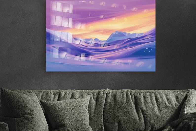 Chasing Dawn  I Modern Wall Art I Abstract Floral Minimalist Prints I Premium Canvas Acrylic Framed Metal Art for Home & Office Decor by PRESTIGE ABSTRACTS