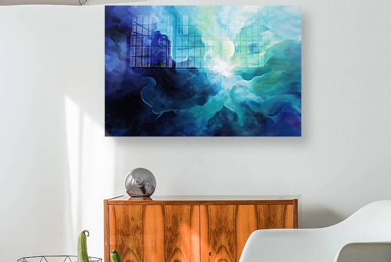 Celestial Flower  I Modern Wall Art I Abstract Floral Minimalist Prints I Premium Canvas  Acrylic Framed  Metal Art for Home & Office Decor by PRESTIGE ABSTRACTS