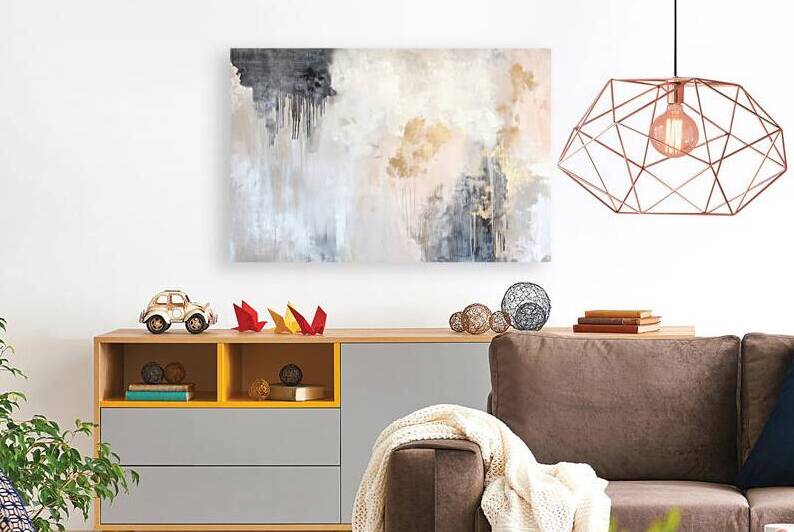Whispers in the Sky  I Modern Wall Art I Abstract Floral Minimalist Prints I Premium Canvas  Acrylic Framed  Metal Art for Home & Office Decor by PRESTIGE ABSTRACTS