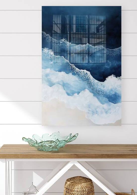 Seafoam Whispers I Modern Wall Art I Abstract Floral Minimalist Prints I Premium Canvas  Acrylic Framed  Metal Art for Home & Office Decor by PRESTIGE ABSTRACTS