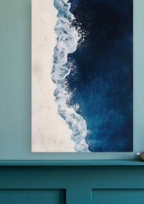 Blue Drift  I Modern Wall Art I Abstract Floral Minimalist Prints I Premium Canvas  Acrylic Framed  Metal Art for Home & Office Decor by PRESTIGE ABSTRACTS