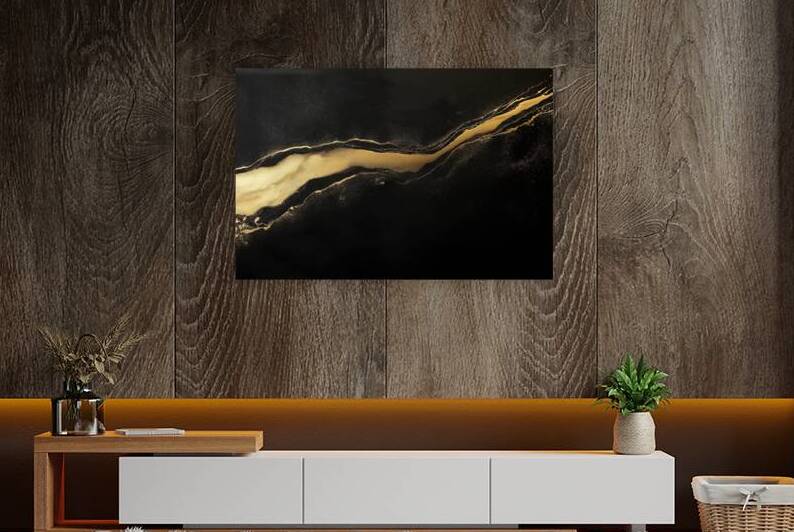 Midnight Opulence I Modern Wall Art I Abstract Floral Minimalist Prints I Premium Canvas  Acrylic Framed  Metal Art for Home & Office Decor by PRESTIGE ABSTRACTS