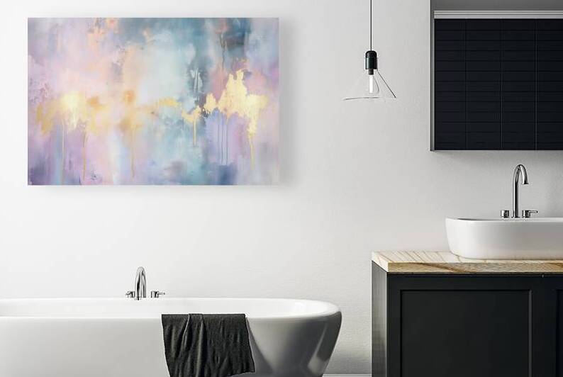 Blossom Drift  I Modern Wall Art I Abstract Floral Minimalist Prints I Premium Canvas  Acrylic Framed  Metal Art for Home & Office Decor by PRESTIGE ABSTRACTS