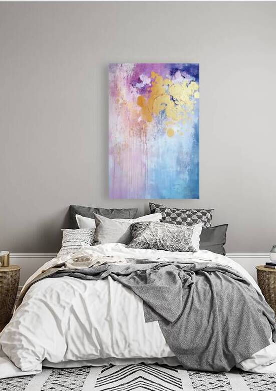 Blossom Drift  I Modern Wall Art I Abstract Floral Minimalist Prints I Premium Canvas  Acrylic Framed  Metal Art for Home & Office Decor by PRESTIGE ABSTRACTS