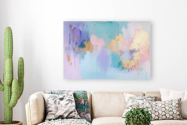Opaline Bloom  I Modern Wall Art I Abstract Floral Minimalist Prints I Premium Canvas  Acrylic Framed  Metal Art for Home & Office Decor by PRESTIGE ABSTRACTS
