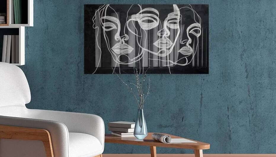 MINIMALIST CUBIST FACE ART 7 by PRESTIGE ABSTRACTS