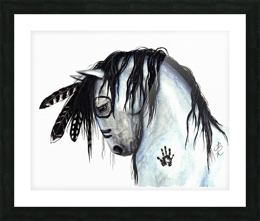 Grey Horse Picture Frame print