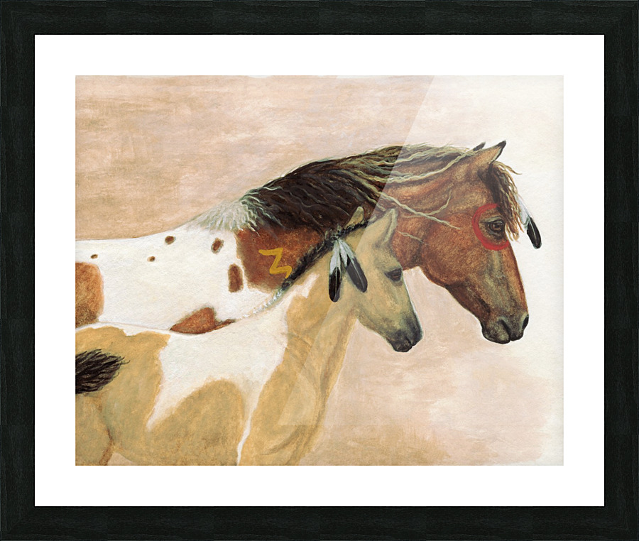 Curly Horses Picture Frame print